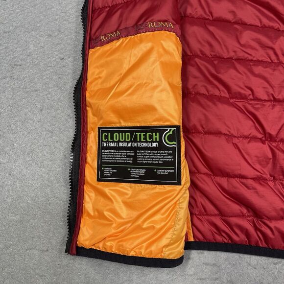 AS Roma Vest Mens Medium Black Red Cloud Tech Insulated Calcio Soccer Football - Picture 7 of 12